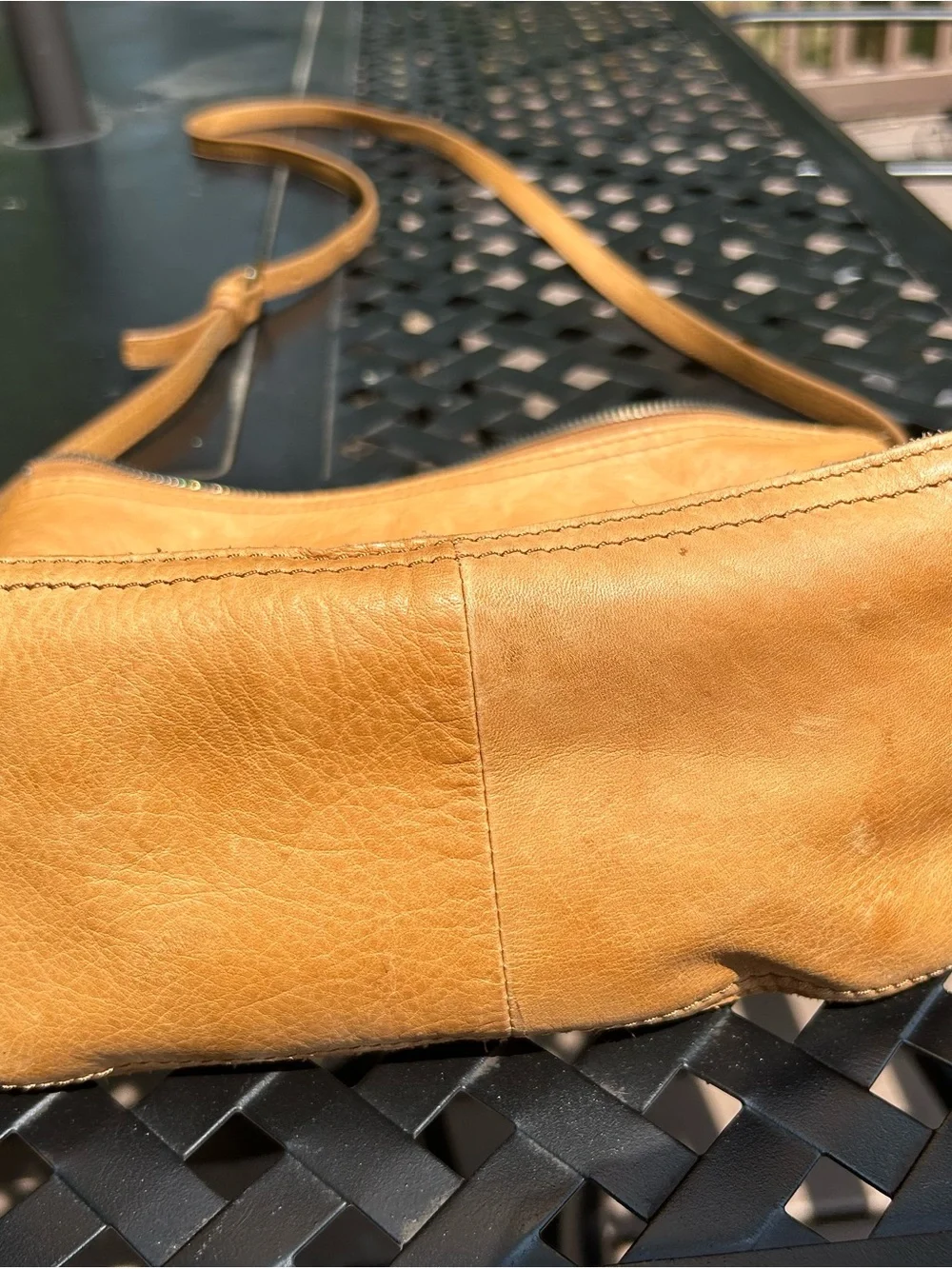 American Leather Co. Tan Leather Crossbody Bag
